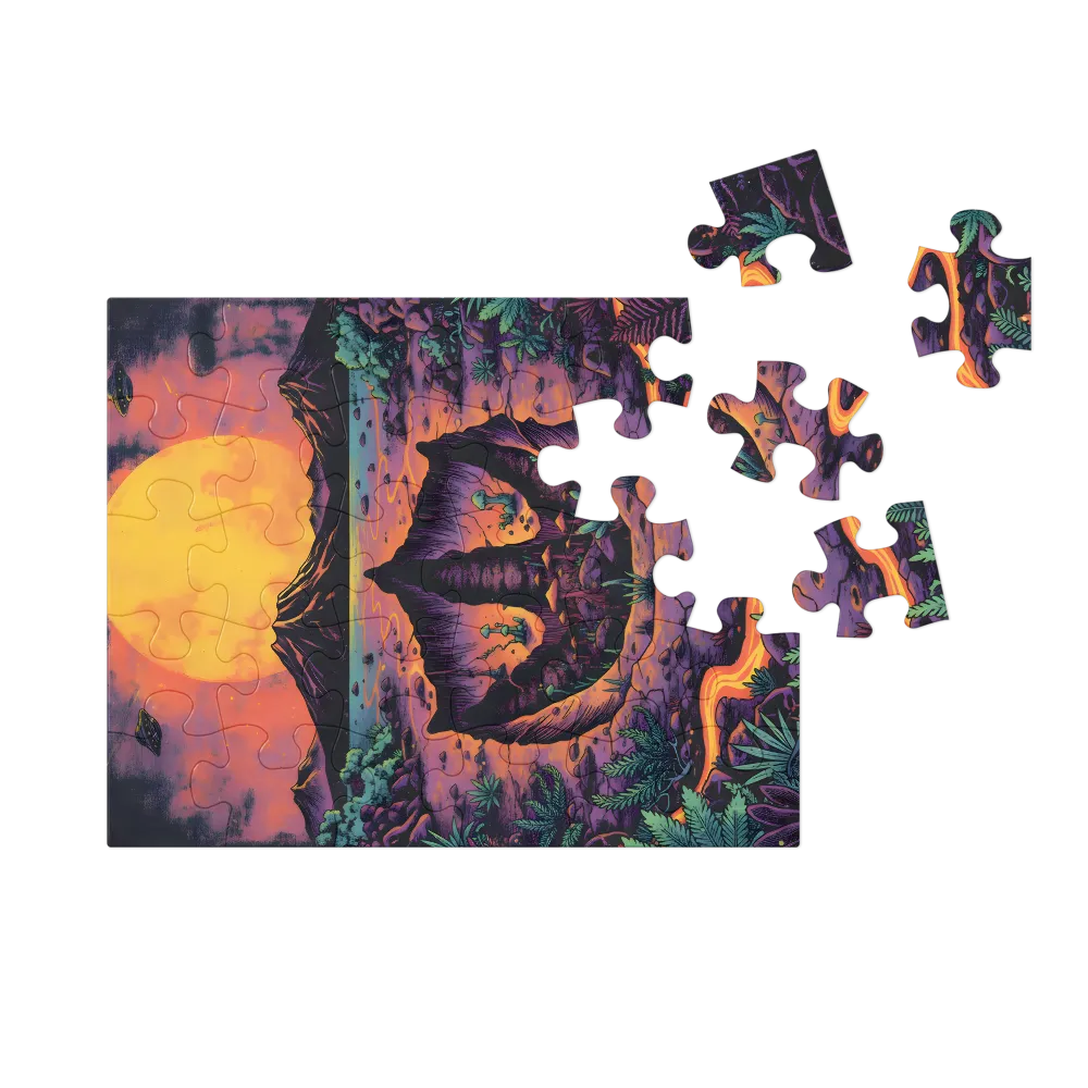 Psychedelic Moonrise 
 Jigsaw Puzzle in Tin Box