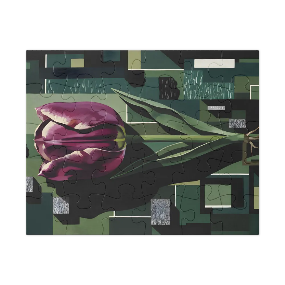 Geometric Tulip 
 Jigsaw Puzzle in Tin Box