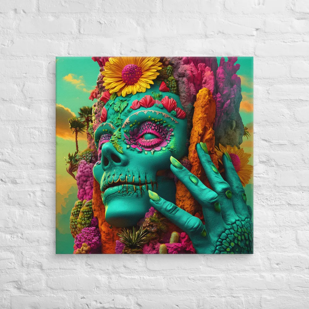 Ethereal Skull Garden | Canvas | 30″×30″