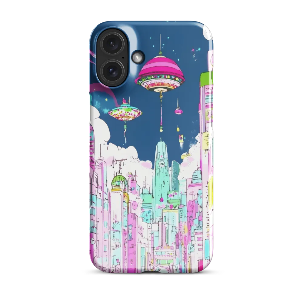 Futuristic Cityscape with Floating Structures | Phone Case |  16 Plus | Snap Case | Glossy