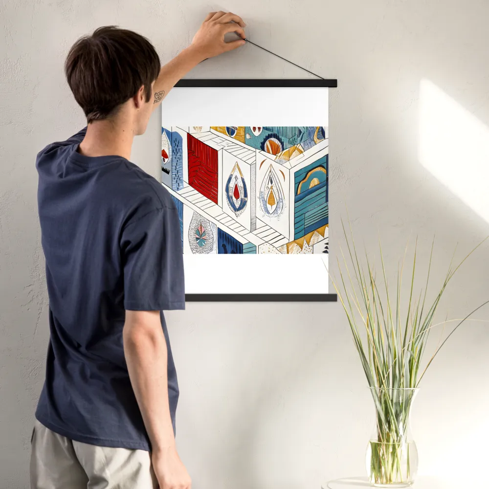 Symphony of Geometric Harmony | Poster With Black Wood Hanger | 18″×24″