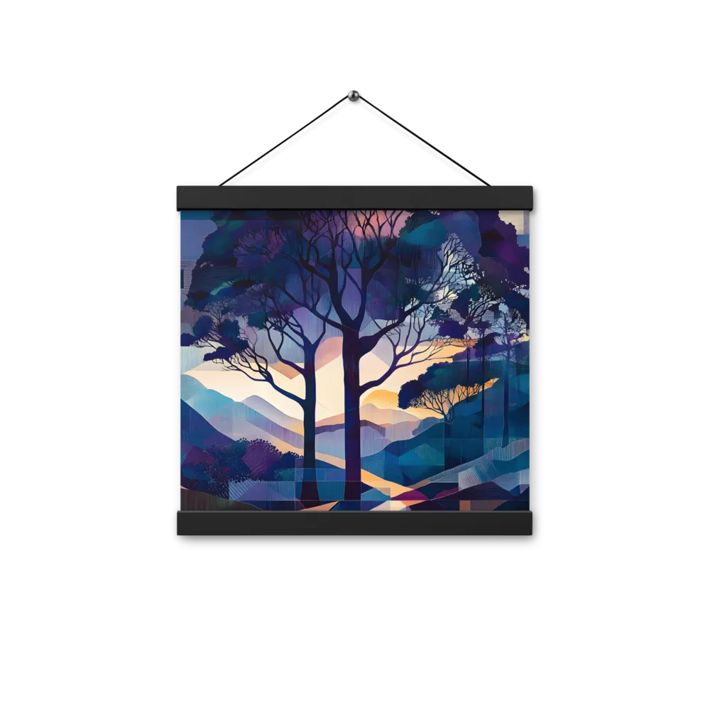 Tranquil Geometry: A Journey Through Color | Poster With Black Wood Hanger | 12″×12″