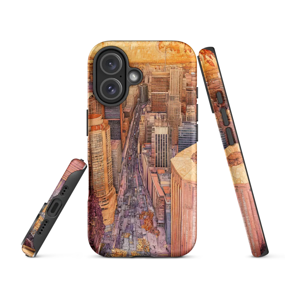 Mosaic Cityscape at Dusk | Phone Case