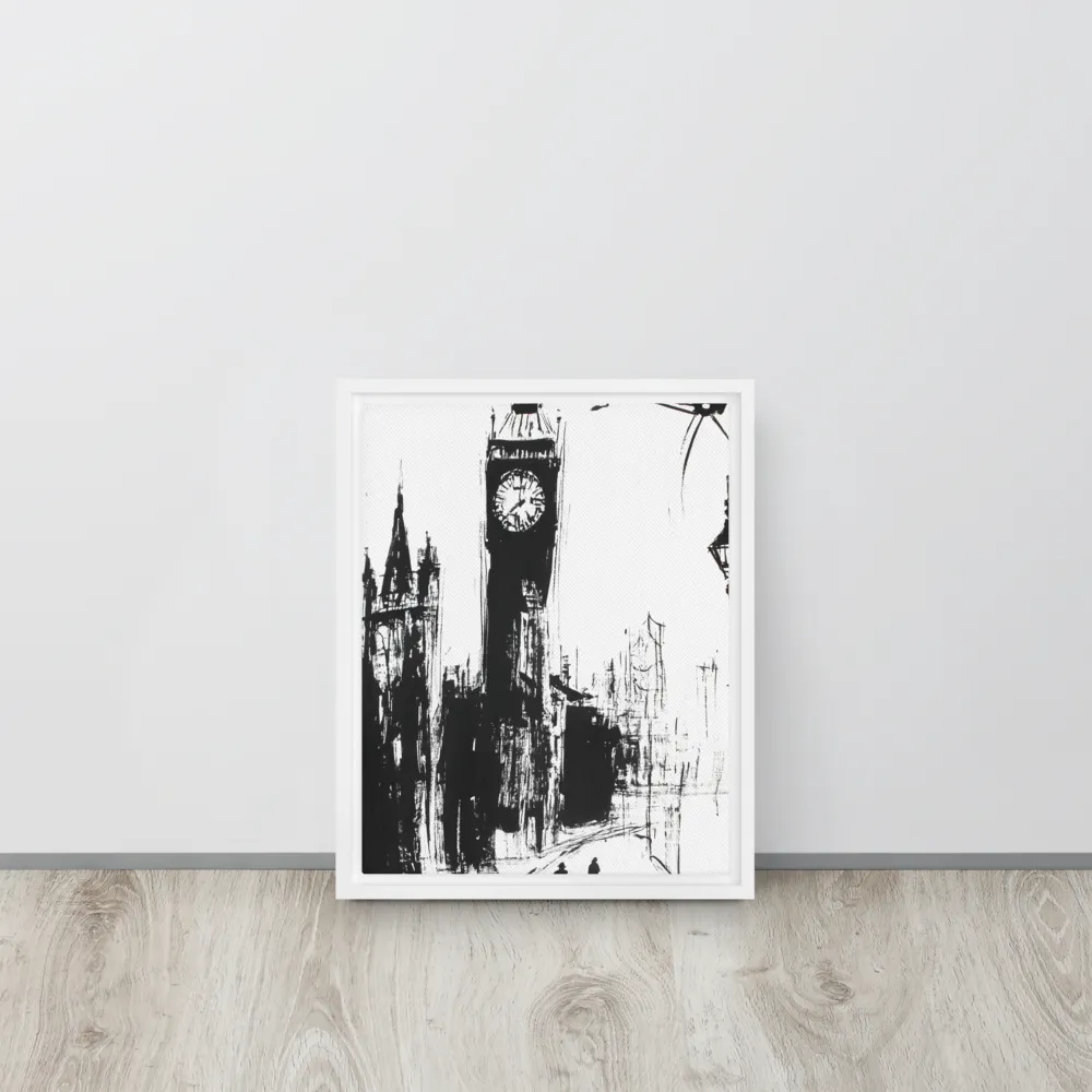 Clock Tower in Motion | Canvas with White Frame | 11″×14″