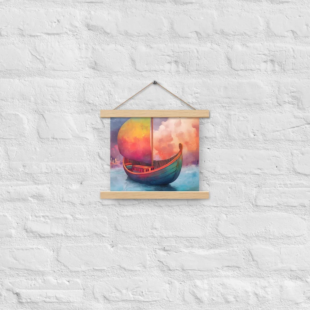 Dream Voyager | Poster With Oak Wood Hanger | 10″×10″