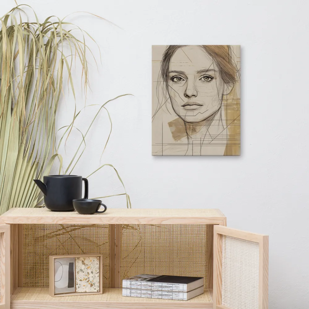 Geometric Elegance: A Modern Portrait | Canvas | 16″×20″