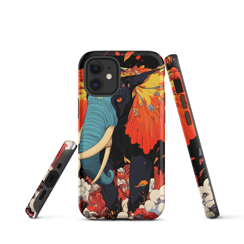 Majesty of the Floral Elephant | Phone Case |  12 mini | Tough Case | Matte