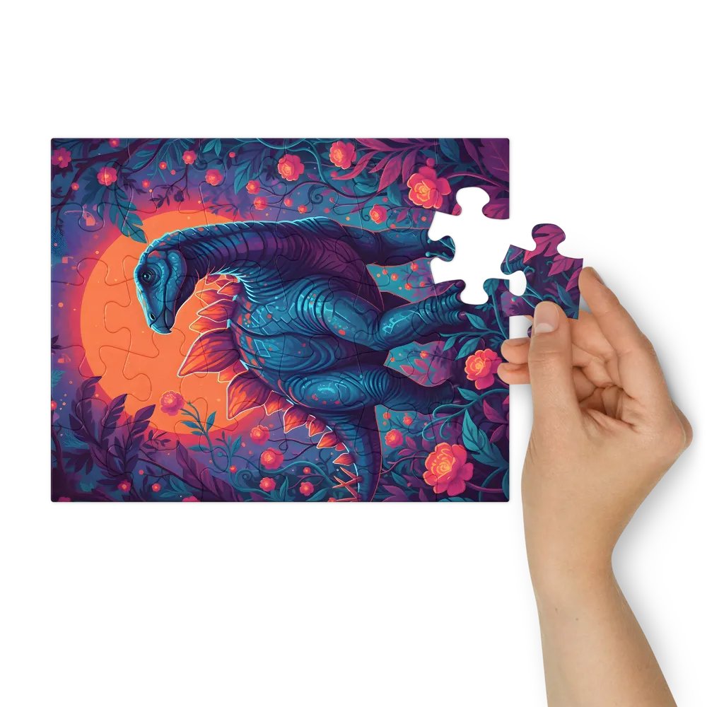Twilight Stegosaurus 
 Jigsaw Puzzle in Tin Box