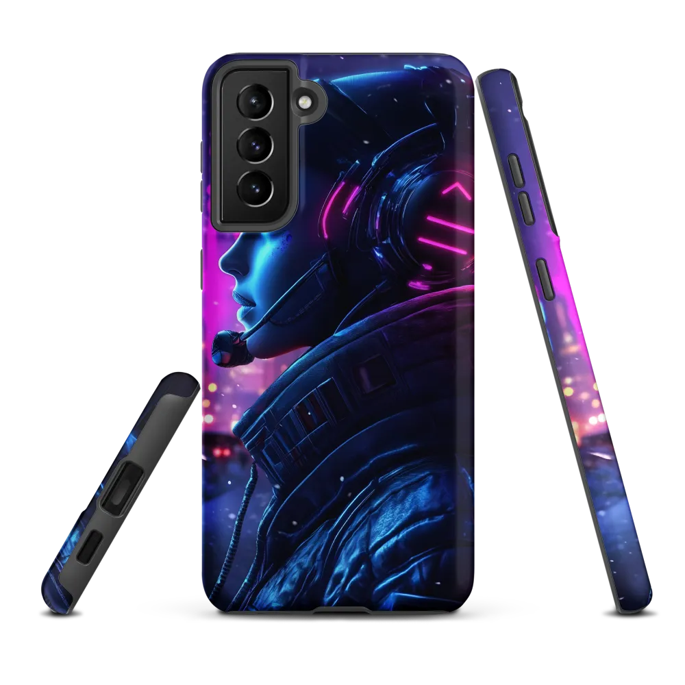 Dystopian Elegance: Cyberpunk Figure in Neon