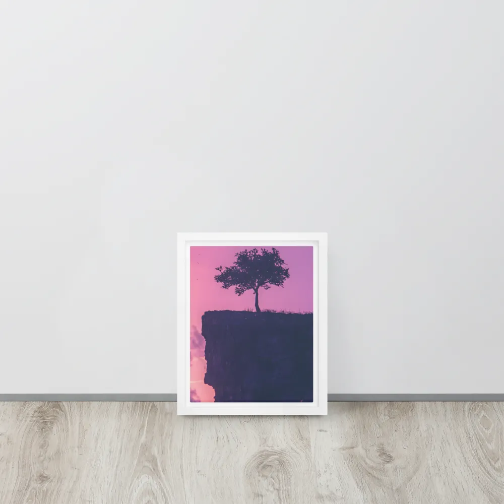 Solitude on the Edge | Canvas with White Frame | 8″×10″
