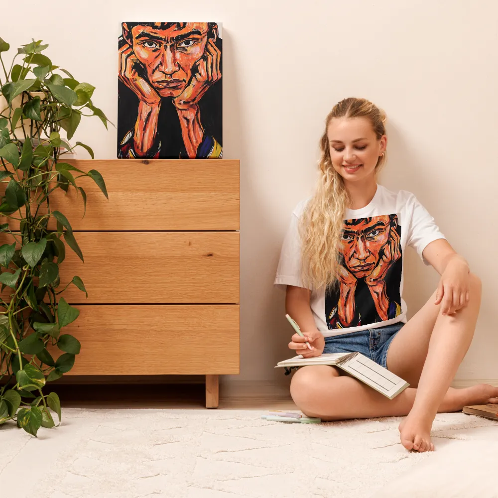 Contemplative Intensity: An Expressionist Portrait