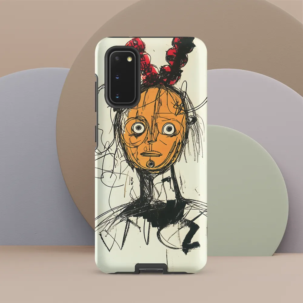 Masked Bust with Red Topknot