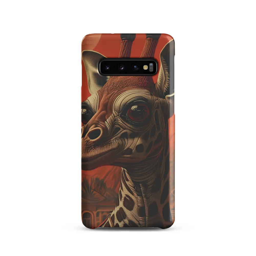 Whimsical Giraffe in an Orange Dreamscape