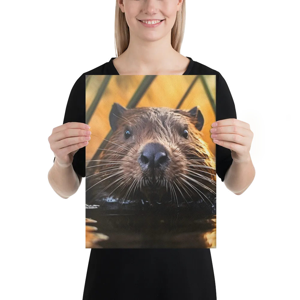 Beaver Serenity: A Natural Portrait | Canvas | 12″×16″