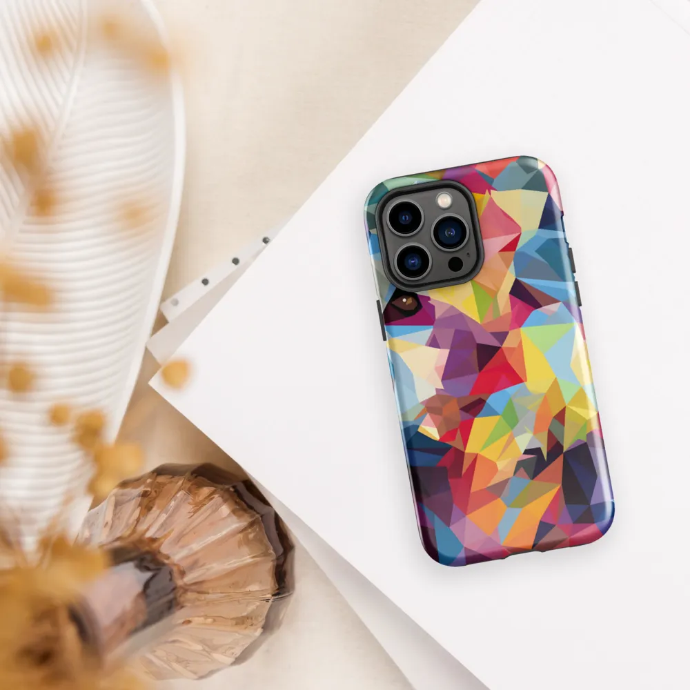 Playful Geometry: The Bear's Face | Phone Case |  14 Pro Max | Tough Case | Glossy