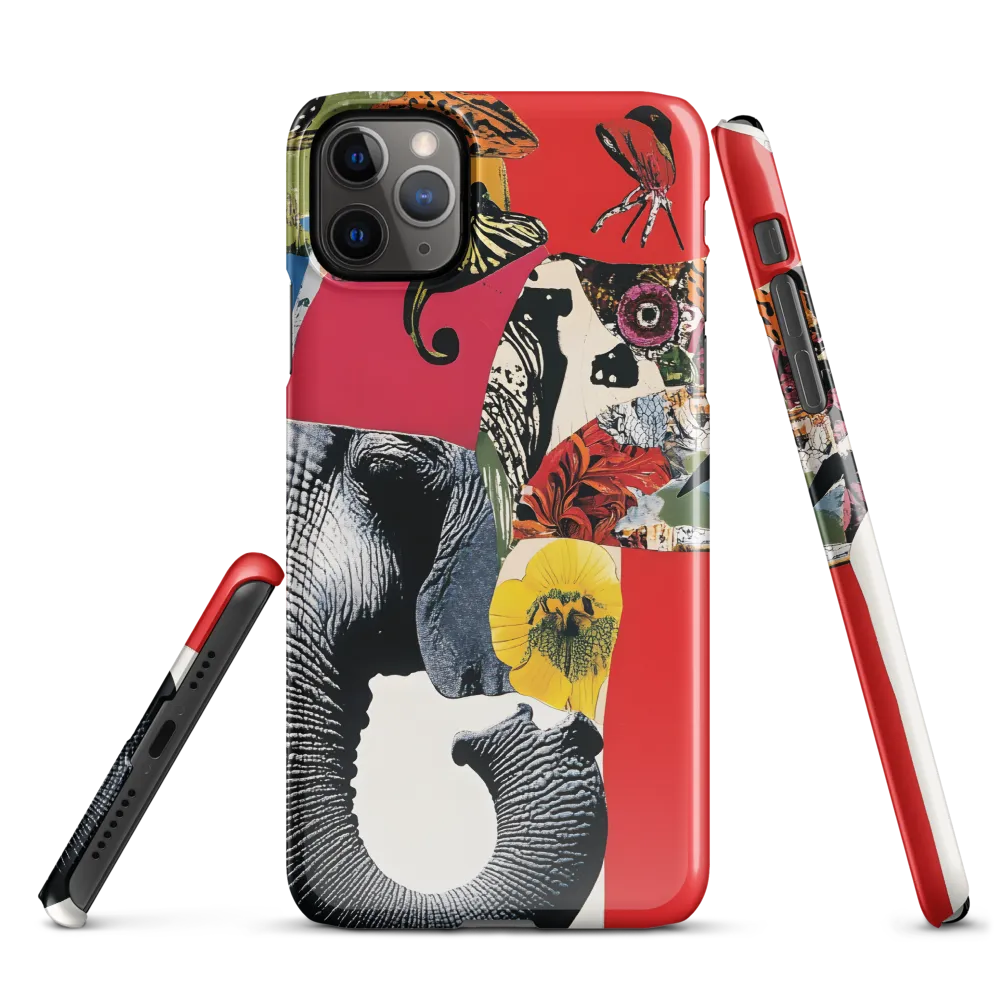 Whimsical Elephant: A Vibrant Collage of Life | Phone Case |  11 Pro Max | Snap Case | Glossy