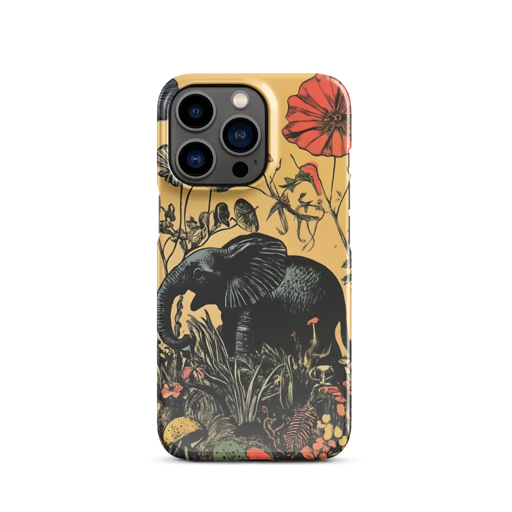 Floral Majesty: The Elephant's Sanctuary | Phone Case |  13 Pro | Snap Case | Glossy