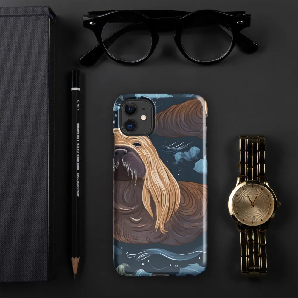 Whimsical Walruses in Deep Blue