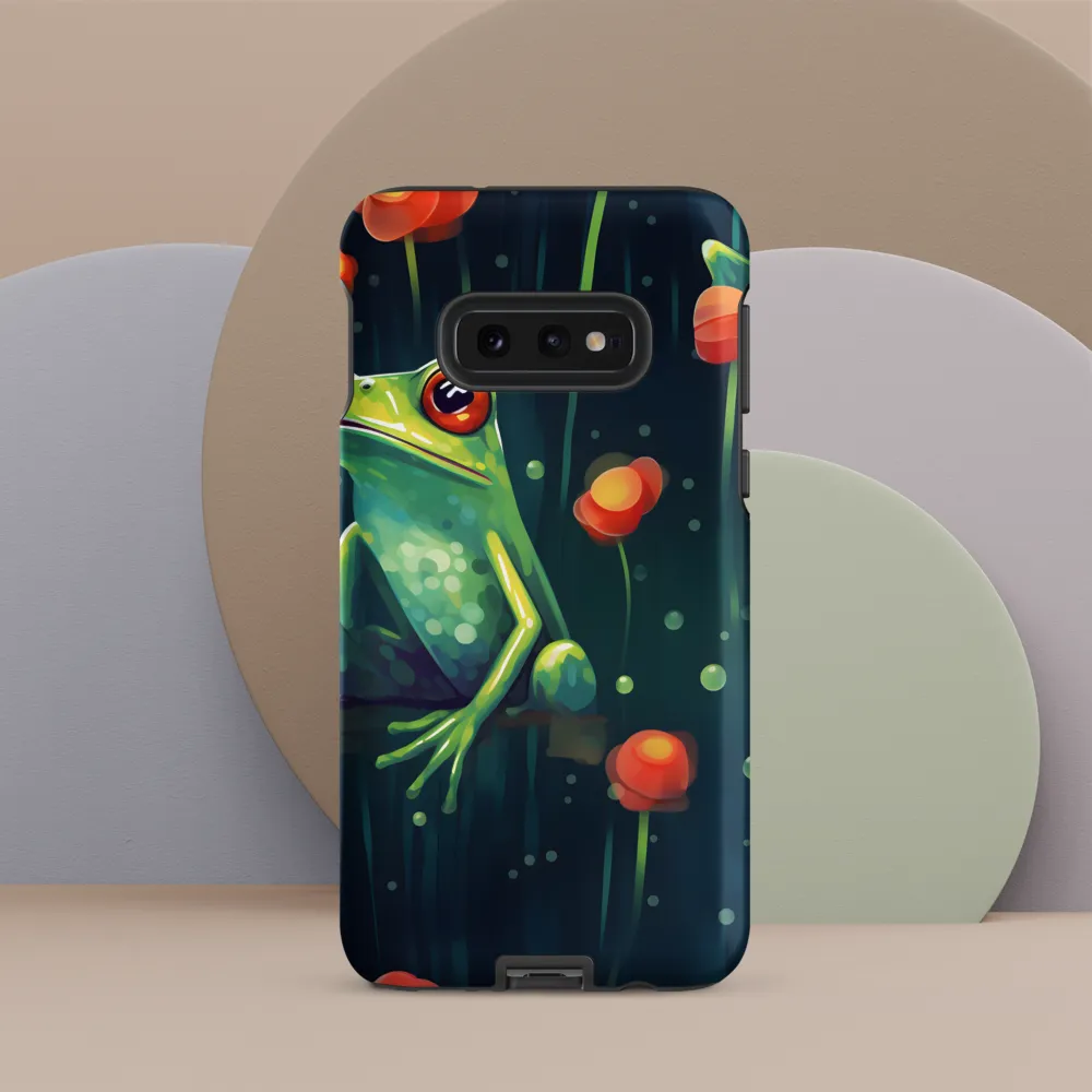 Playful Frogs in a Lush Pond