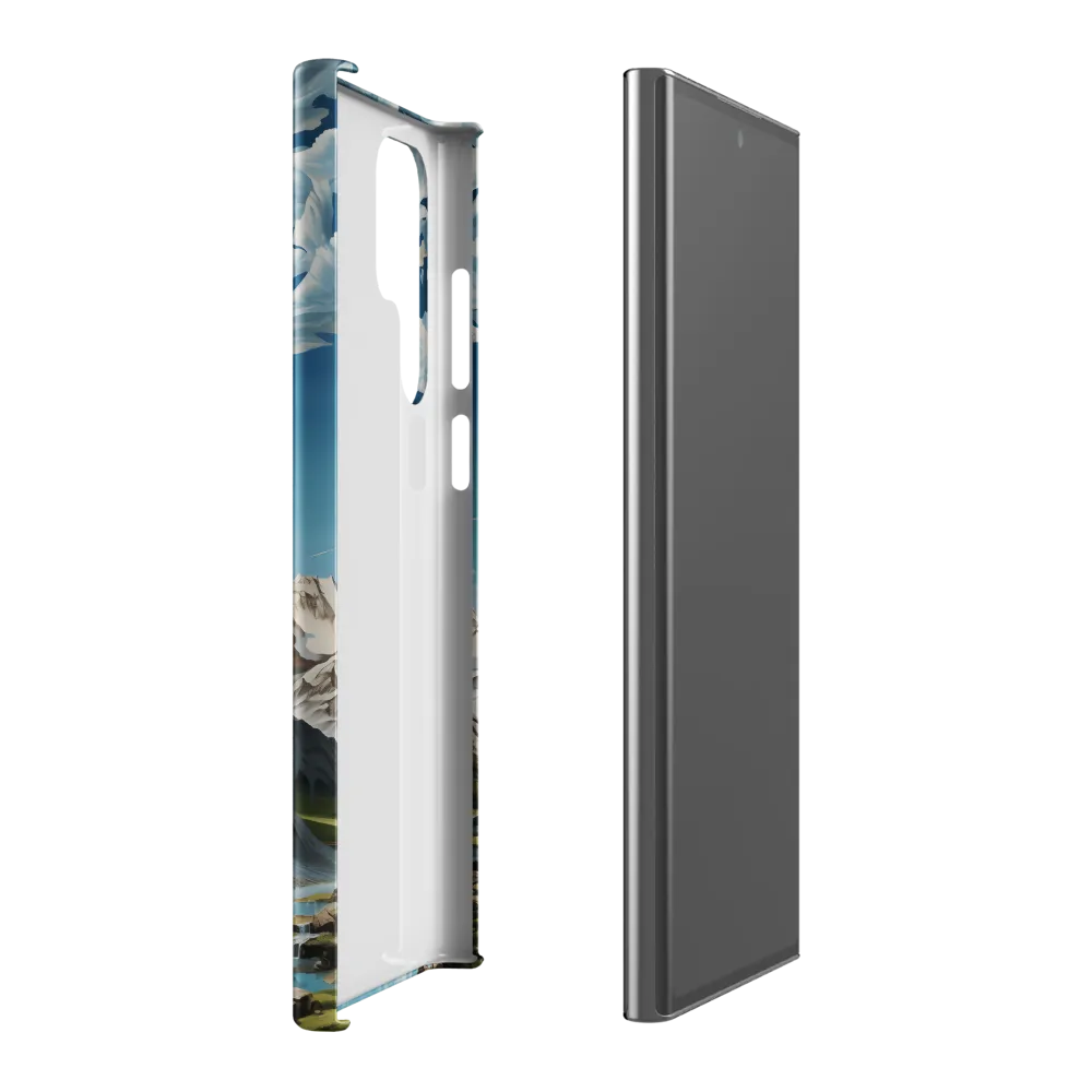 Majestic Cascade: A Mountain Masterpiece | Phone Case |  S22 Ultra | Snap Case | Matte