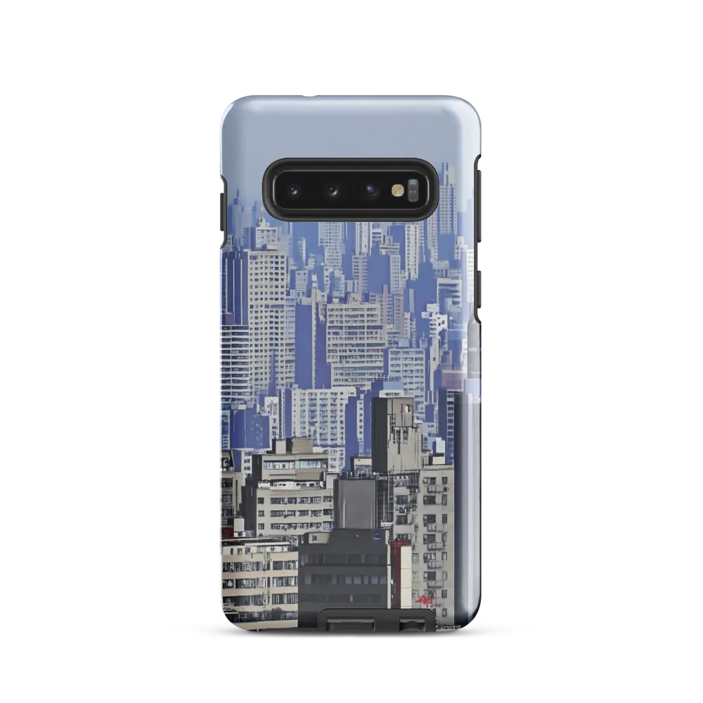 Urban Symphony: A Cityscape in Blues and Grays