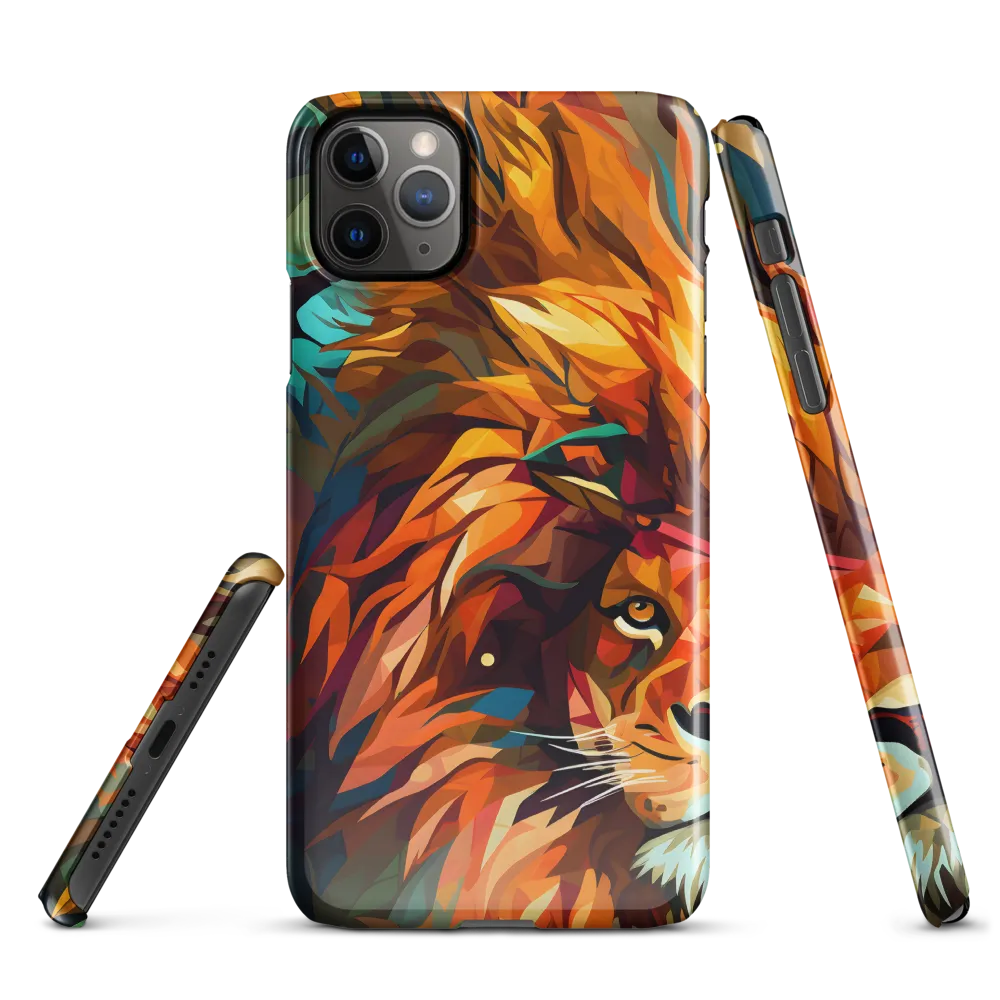 Majestic Gaze: The Polygonal Lion | Phone Case |  11 Pro Max | Snap Case | Glossy