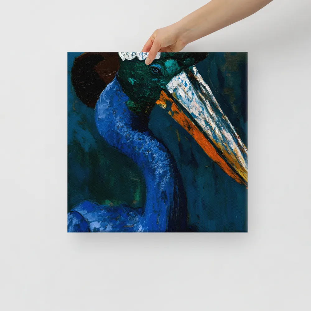 Majestic Absurdity: The Hat-Wearing Bird | Canvas | 16″×16″