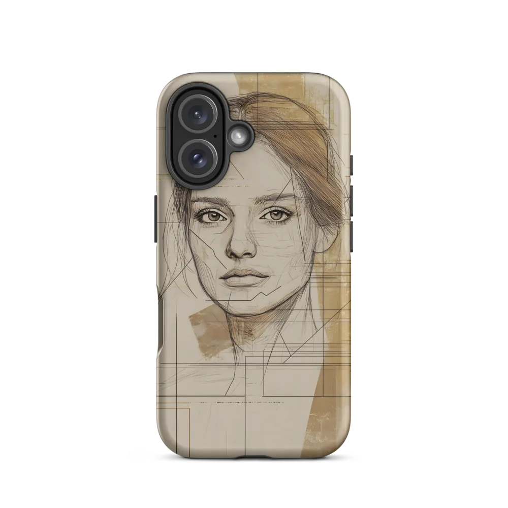 Geometric Elegance: A Modern Portrait | Phone Case |  16 | Tough Case | Matte