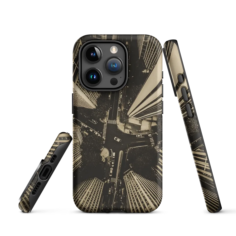 Urban Symphony: Aerial Perspective of City Life | Phone Case |  15 Pro | Tough Case | Matte