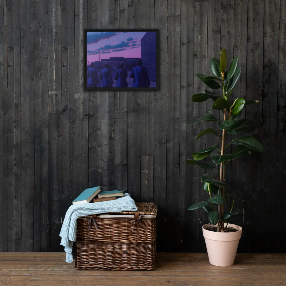 The Twilight Stroll | Canvas with Black Frame | 16″×20″
