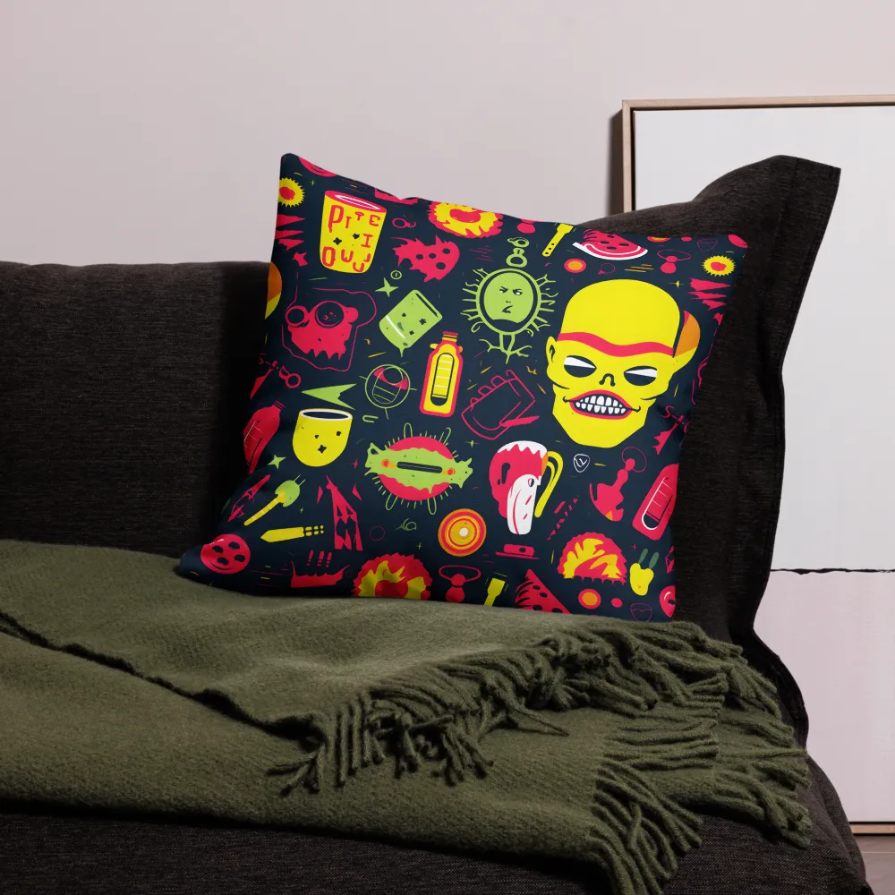 Neon Revelry: A Quirky Exploration of Modern Pop Art | Pillow & Pillow Case | Multiple Sizes