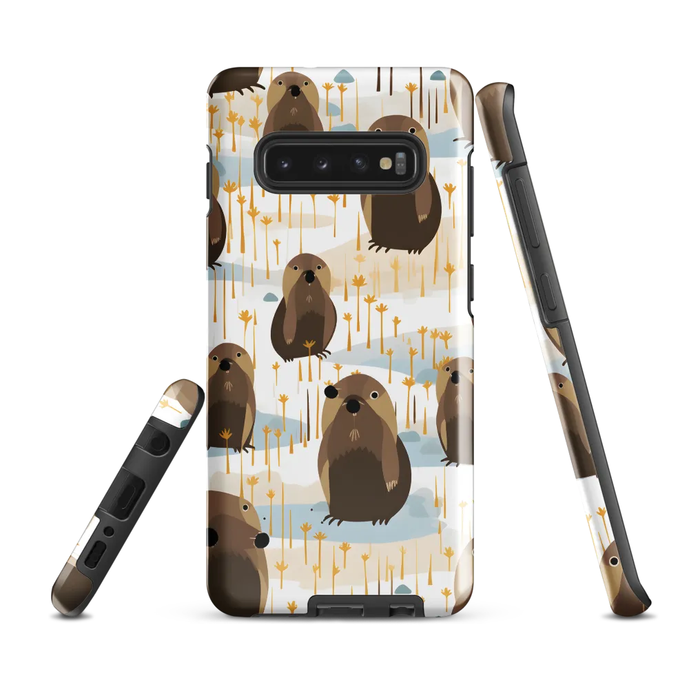 Whimsical Waters: A Celebration of Otters and Seals | Phone Case |  S10 Plus | Tough Case | Glossy