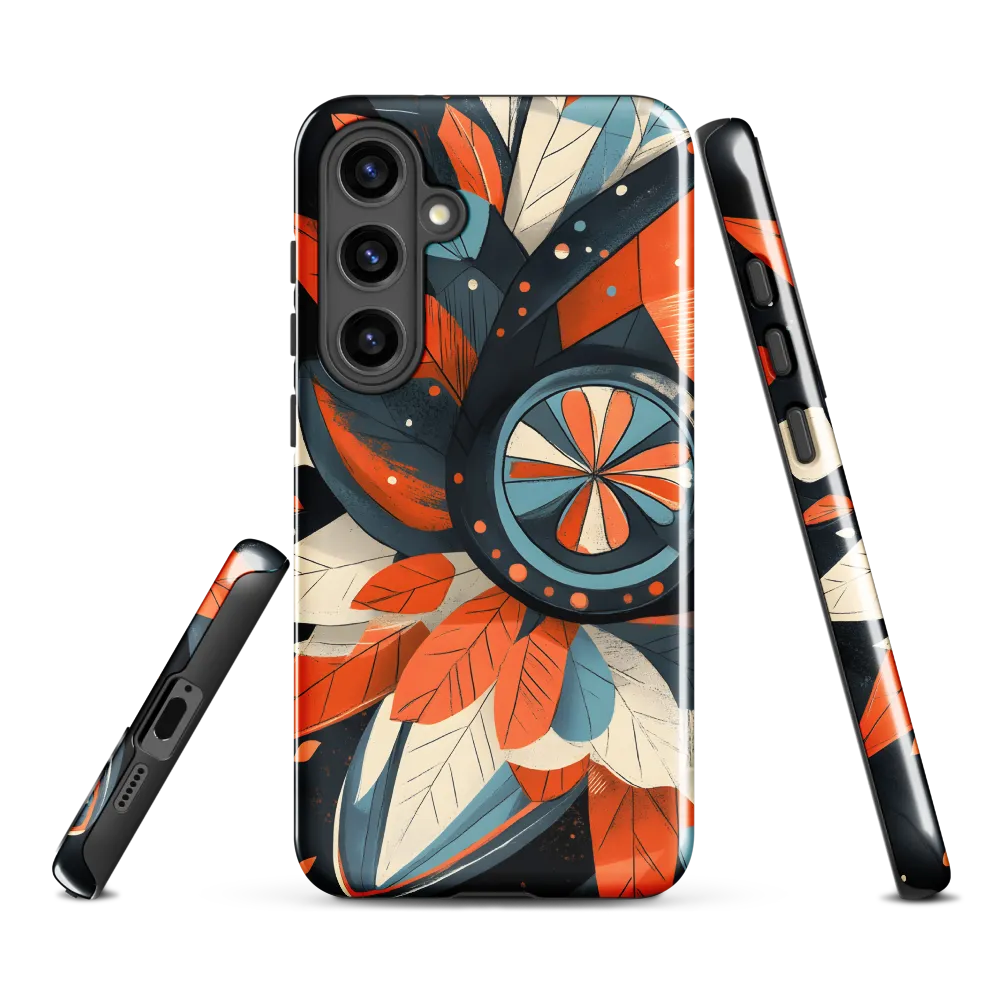 Floral Symphony in Orange and Teal