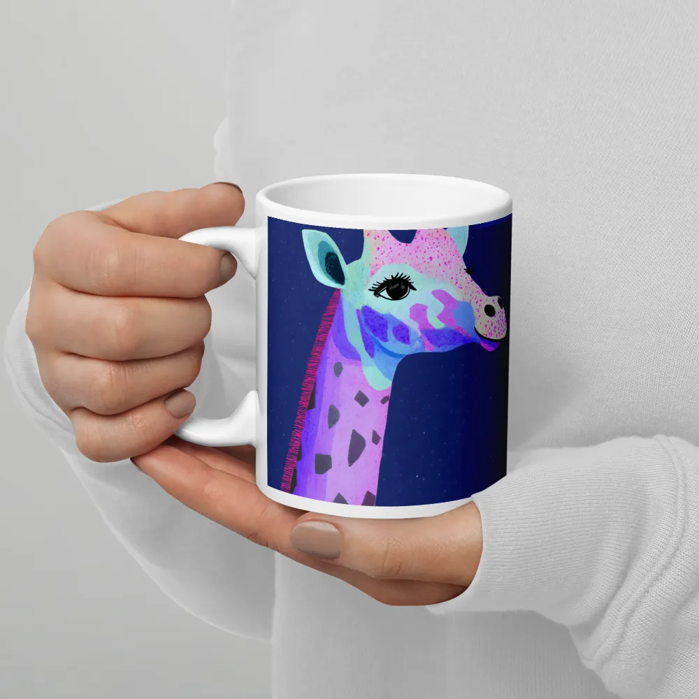 Whimsical Giraffe Under the Stars | Mug with White inside | 11 oz