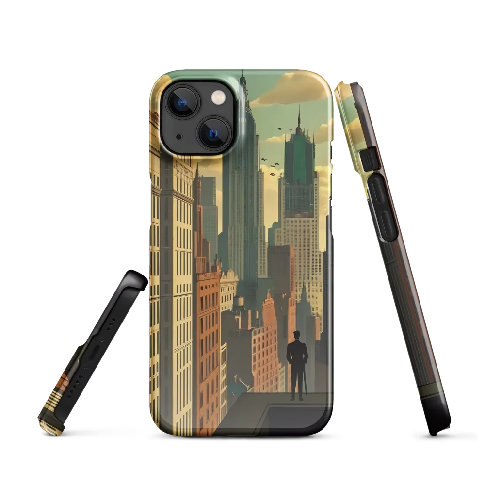 Urban Dreams: A Silhouette in Art Deco Cityscape