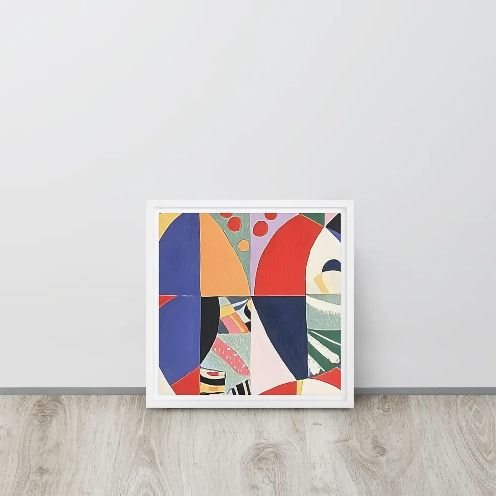 Dynamic Mosaic Symmetry | Canvas with White Frame | 12″×12″