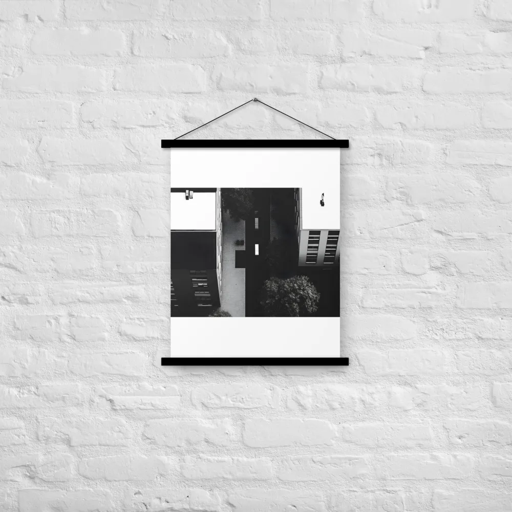 Urban Serenity from Above | Poster With Black Wood Hanger | 18″×24″