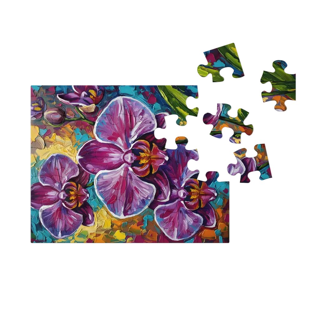 Impasto Orchid 
 Jigsaw Puzzle in Tin Box