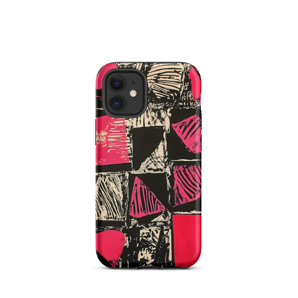 Geometric Symphony in Pink and Black