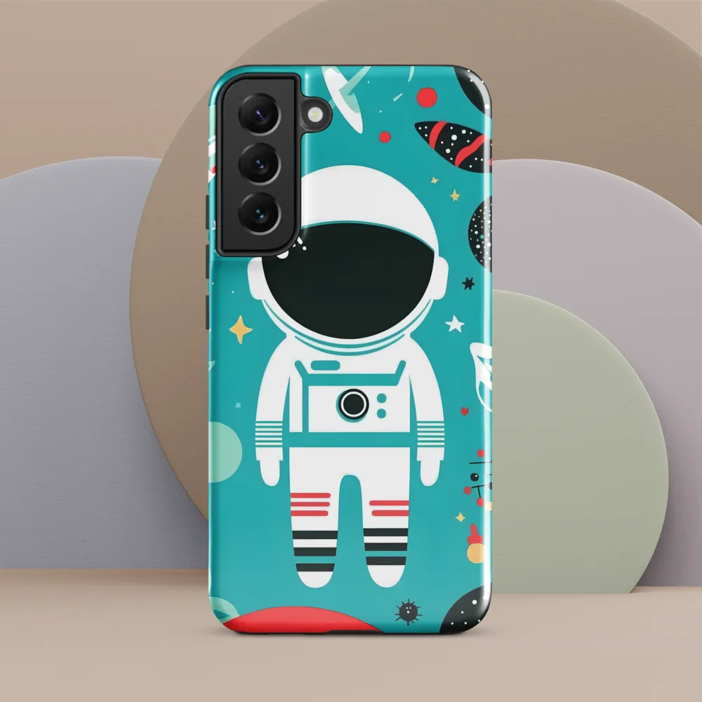 Whimsical Astronaut in Cosmic Wonderland | Phone Case |  S22 Plus | Tough Case | Glossy