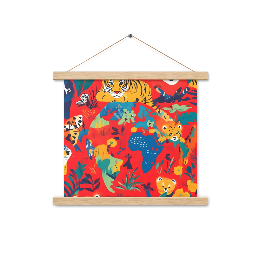 Wild Wonders of the Globe | Poster With Oak Wood Hanger | 14″×14″