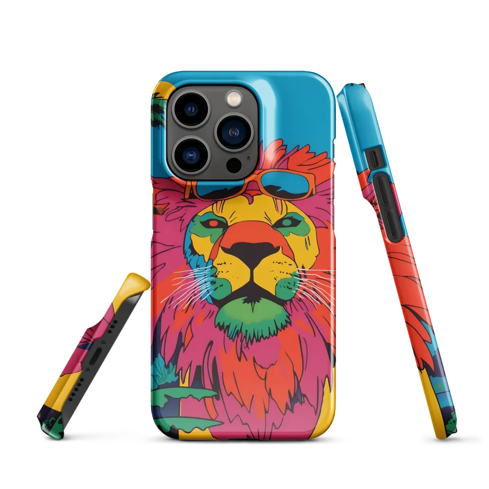 Lion with Sunglasses: A Vibrant Tropical Portrait