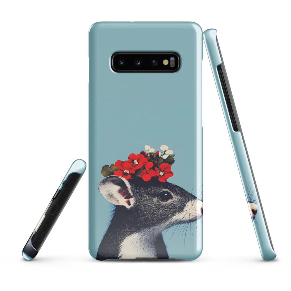 Whimsical Flora: A Mouse's Floral Crown | Phone Case |  S10 Plus | Snap Case | Glossy