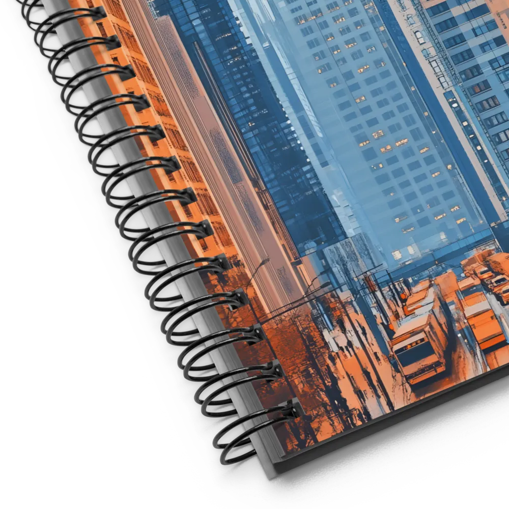 Urban Symphony in Blue and Orange | Spiral Notebook