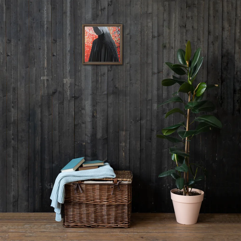 Veil of Modernity | Canvas with Brown Frame | 12″×12″