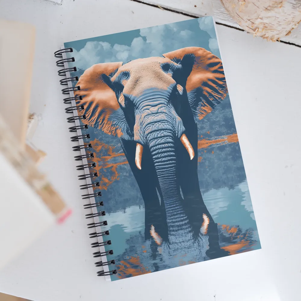 Majestic Reflection: The Elephant's Serenade | Spiral Notebook