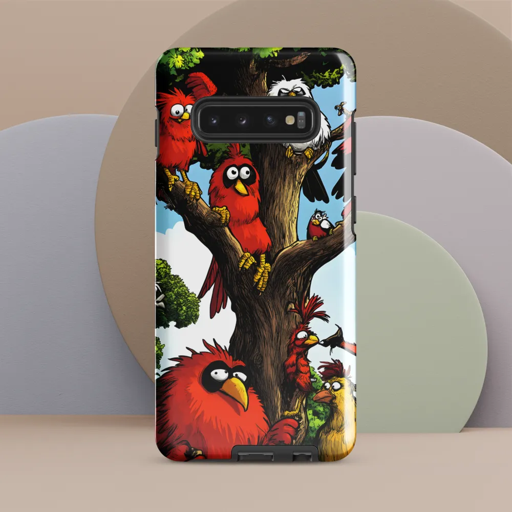 Whimsical Avian Gathering | Phone Case |  S10 Plus | Tough Case | Glossy