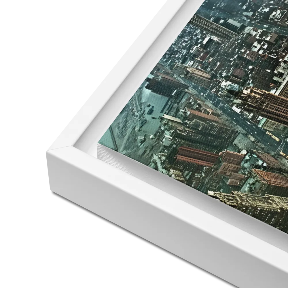Aerial Symphony of Urban Life | Canvas with White Frame | 12″×12″