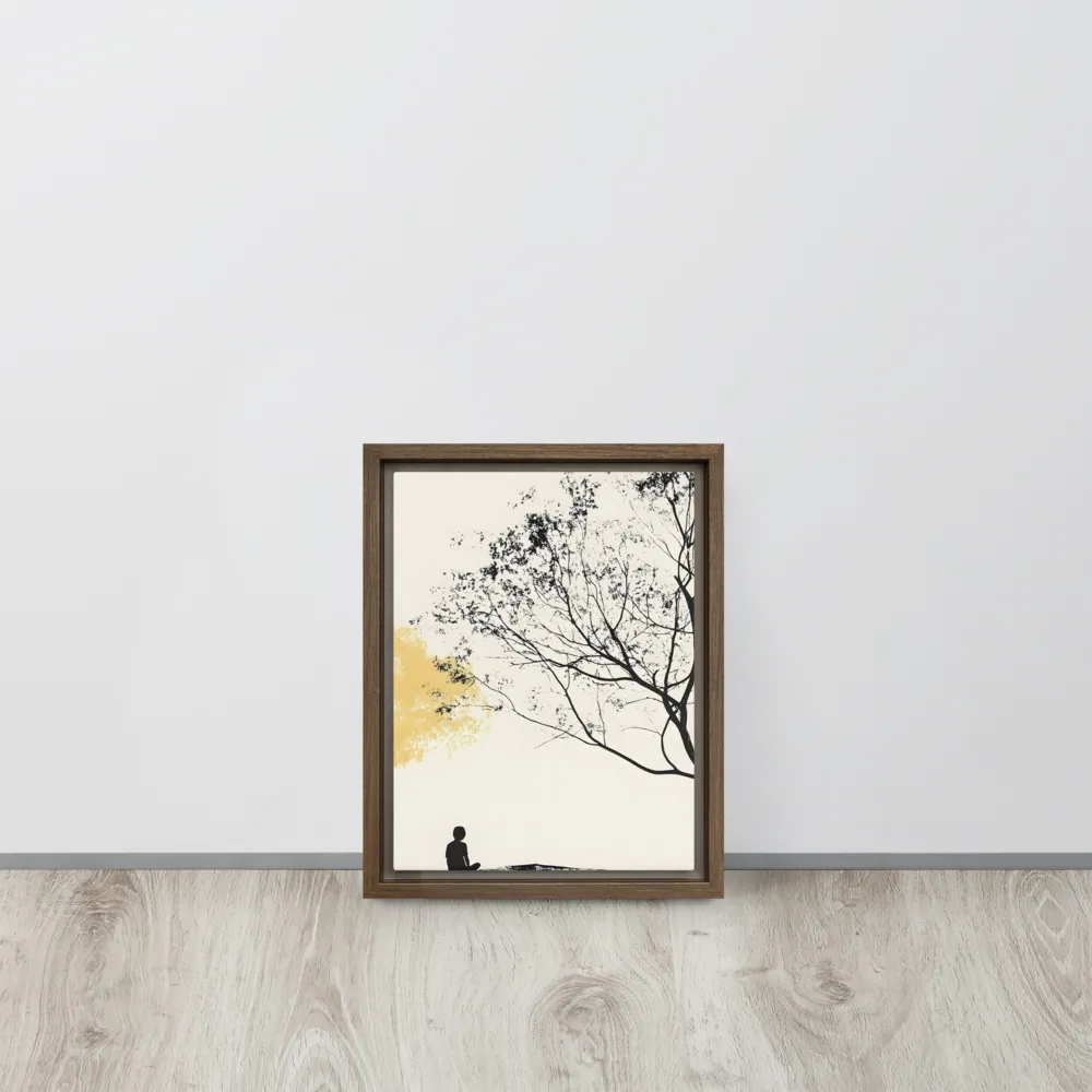 Whispers of Solitude | Canvas with Brown Frame | 9″×12″