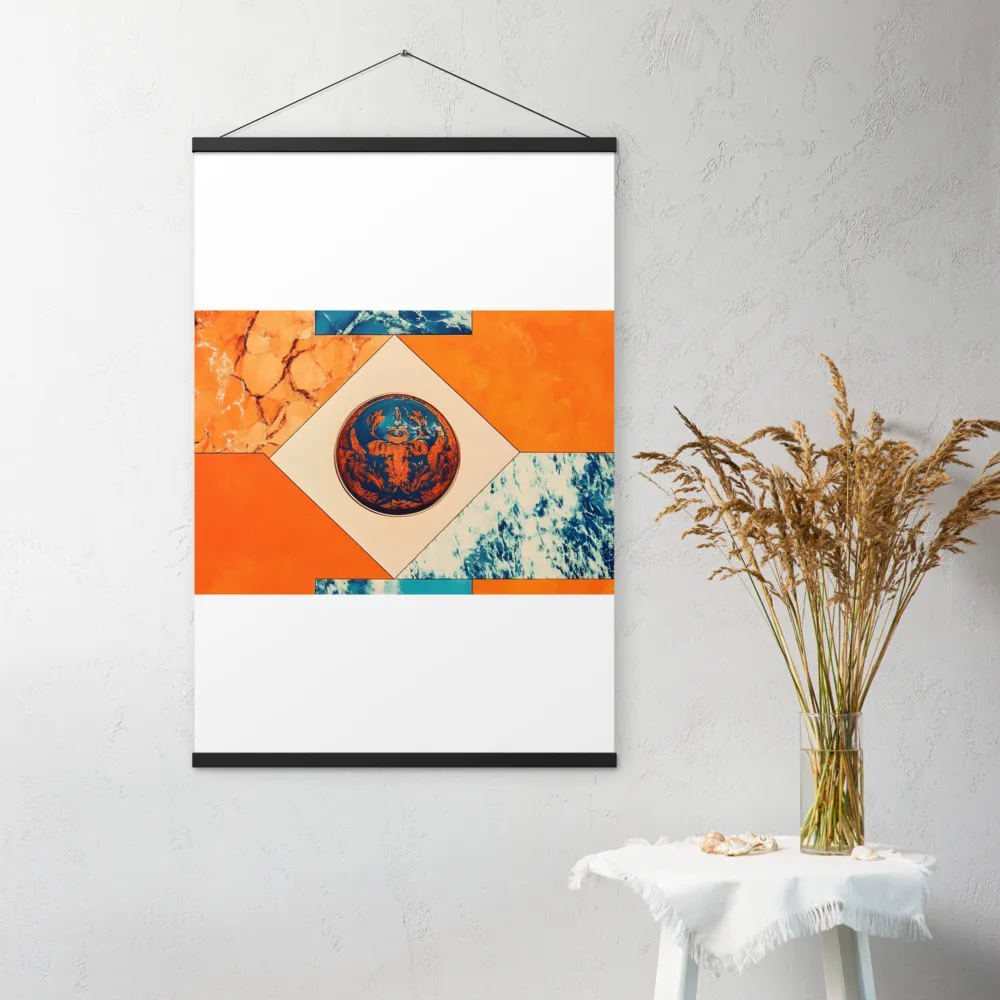 Harmonious Encounters: Abstract Geometry | Poster With Black Wood Hanger | 24″×36″